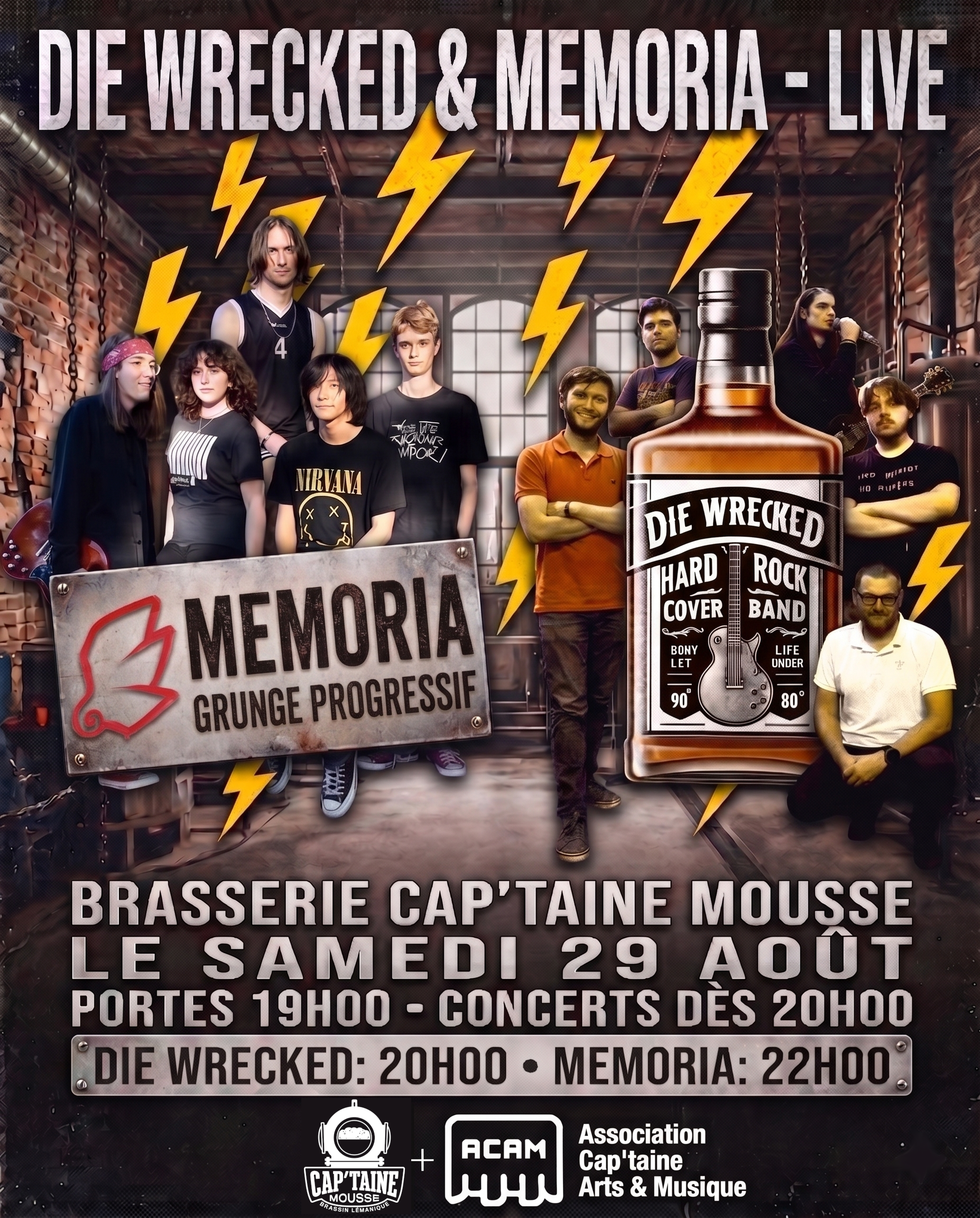 Die Wrecked & Memoria - Live @ Brasserie Cap’taine Mousse - Samedi 29 août 2026